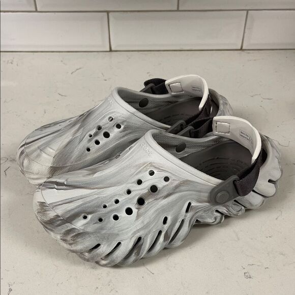 CROCS Echo Marbled Clog Marble Gray and White / Moonlight Clogs Size 8 Junior main image 6